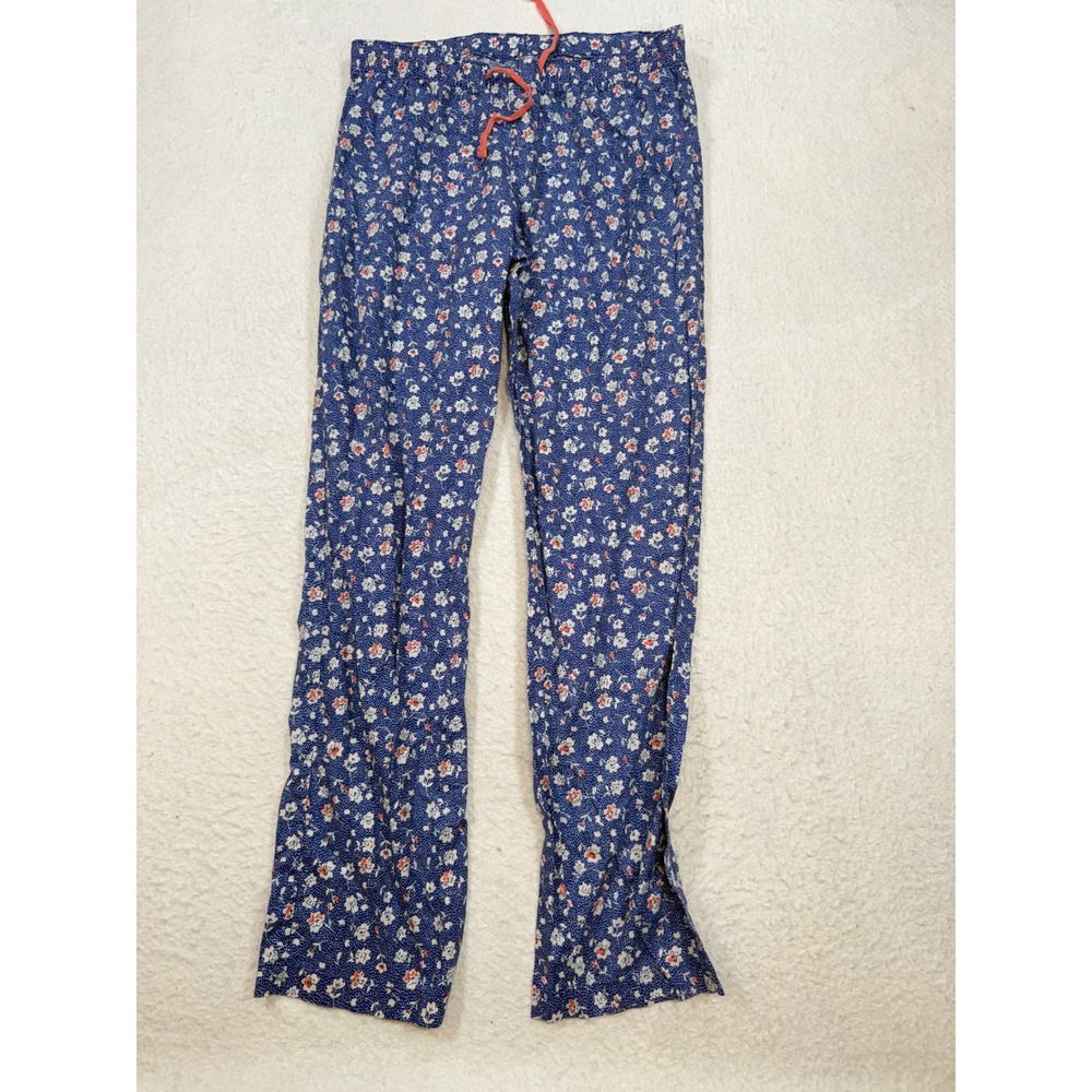 Old Navy Womens Blue Floral Pajama Pants Elastic Waist Drawstring Size S